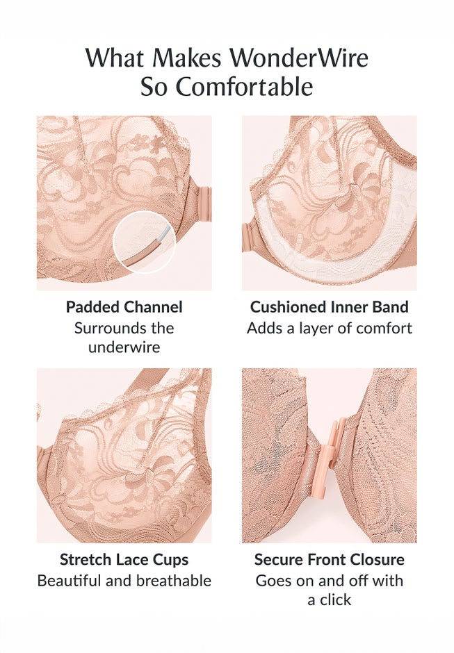 Glamorise&reg; Wonderwire&reg; Stretch Lace Front-Close Underwire Bra image number 3