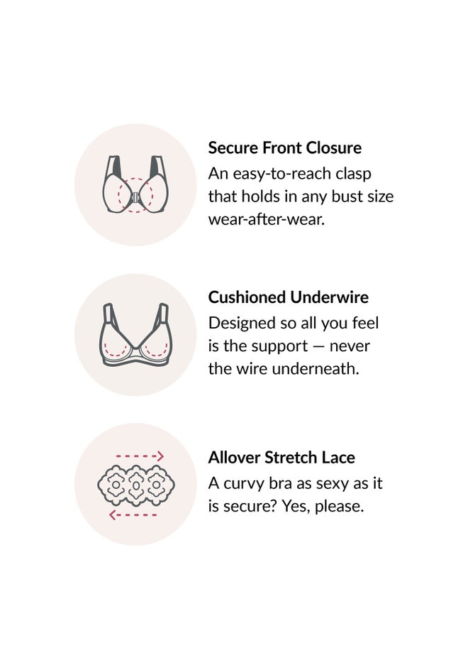 Glamorise&reg; Wonderwire&reg; Stretch Lace Front-Close Underwire Bra image number 4