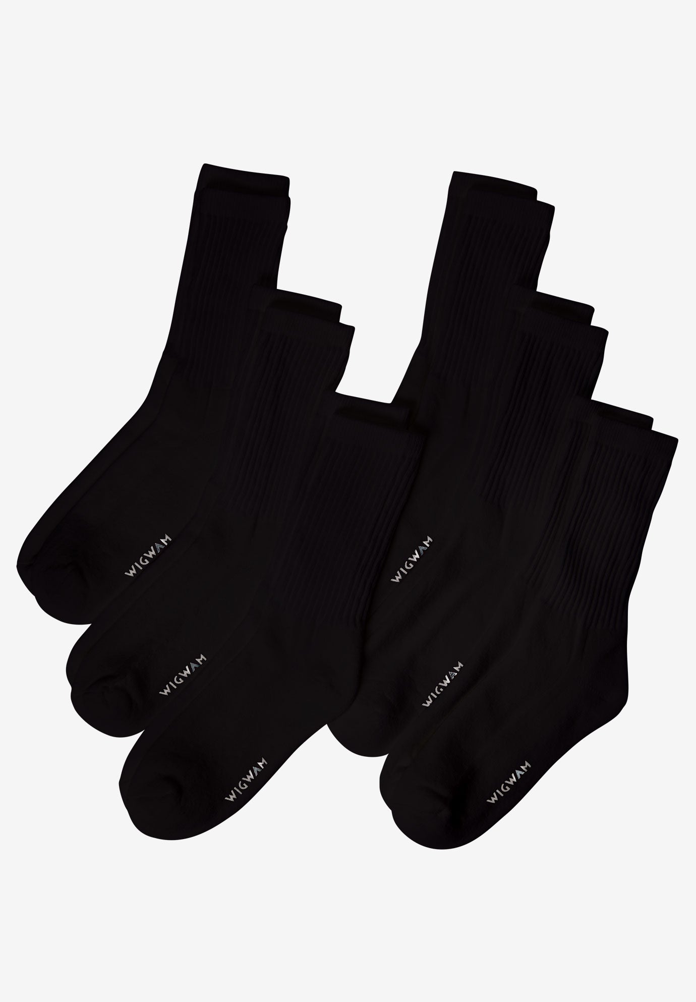 Wigwam® 6-Pack Athletic White Crew Socks image number 0