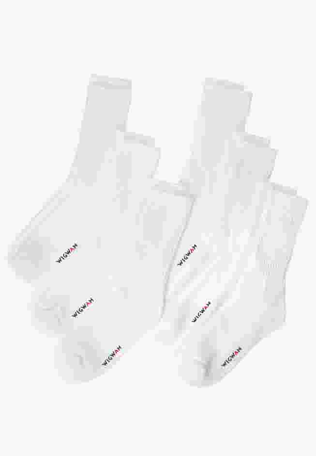 Wigwam® 6-Pack Athletic White Crew Socks image number 0
