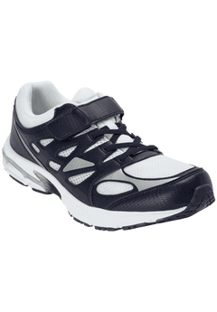 No-Tie Sneakers With Memory Foam, Navy White King Size