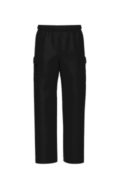 Fleece Cargo Sweatpants - Relaxed Fit & Pockets, Black