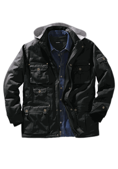 Men's Fleece Longer-Length Pullover Hoodie, Black | King Size