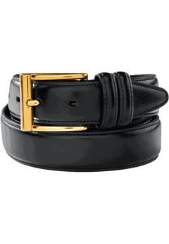 Classic Stitch Synthetic Leather Belt, Black Gold | King Size Classic Stitch Synthetic Leather Belt, Black Gold | King Size