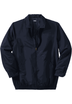 Classic Water-Resistant Bomber Jacket, Black King Size