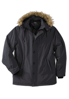 Arctic Down Parka with Insulated Cuffs, Charcoal | King Size