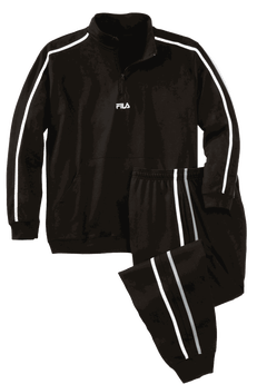 FILA Fleece Tracksuit with Stripes, Black Silver King Size