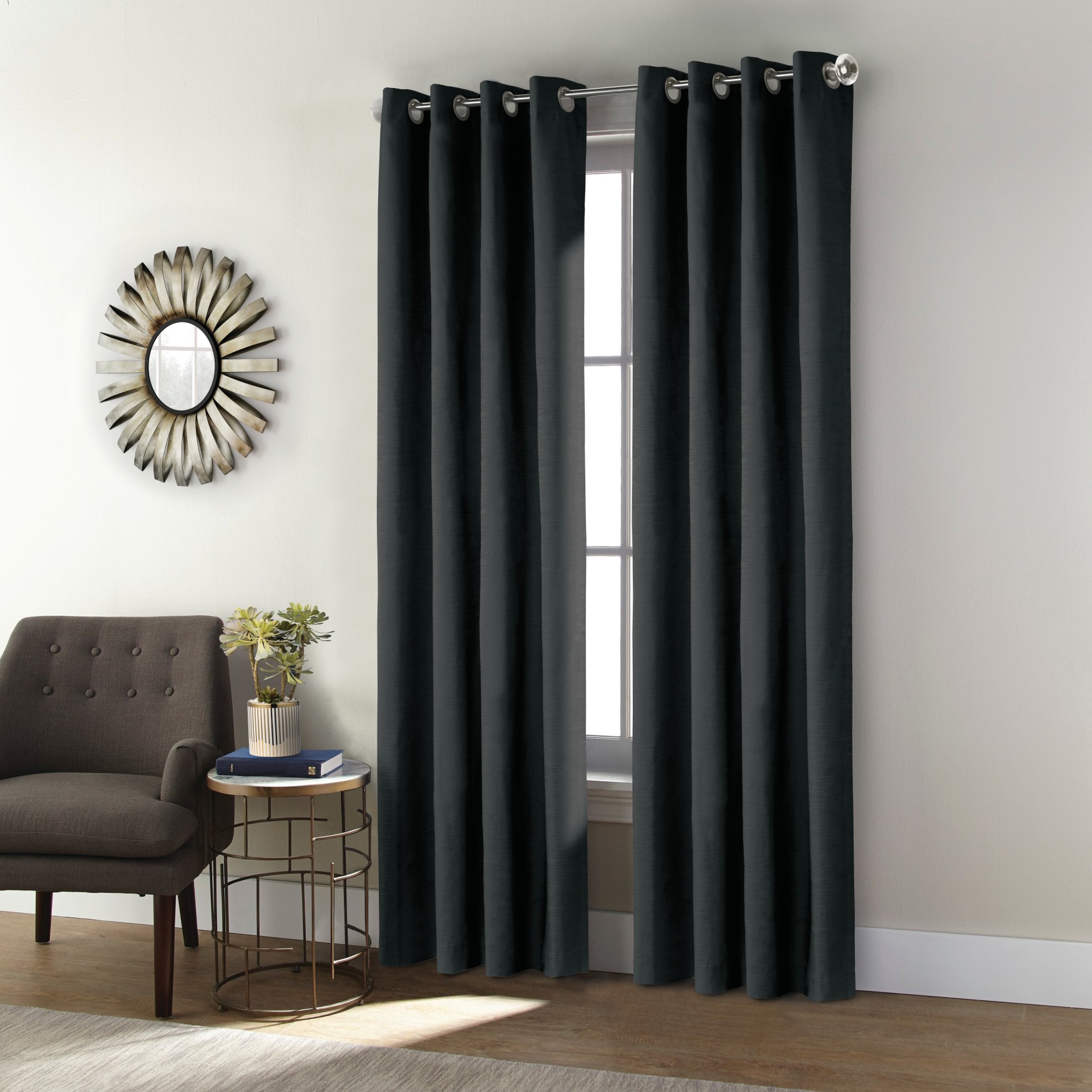 Thermaplus Shadow Indoor Single Grommet Curtain Panel, 