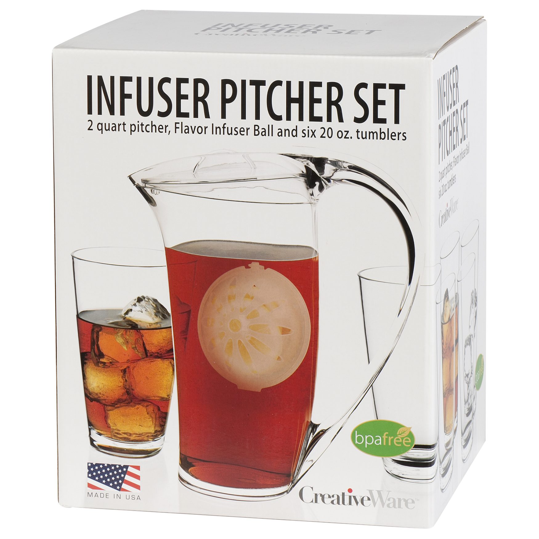 Creative Ware Infuser Pitcher Set, CLEAR