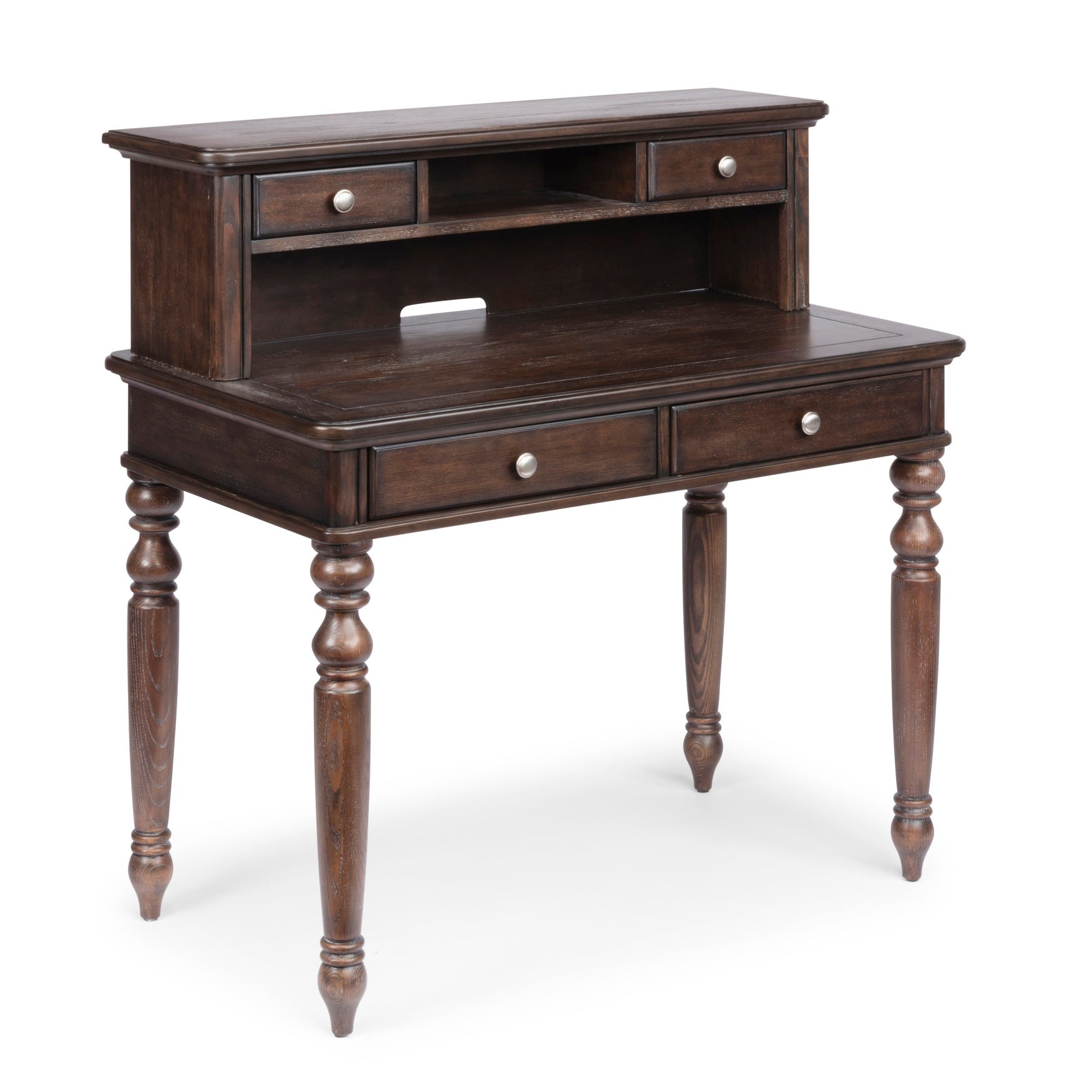 Rustic Southport Writing Desk & Hutch, Oak King Size