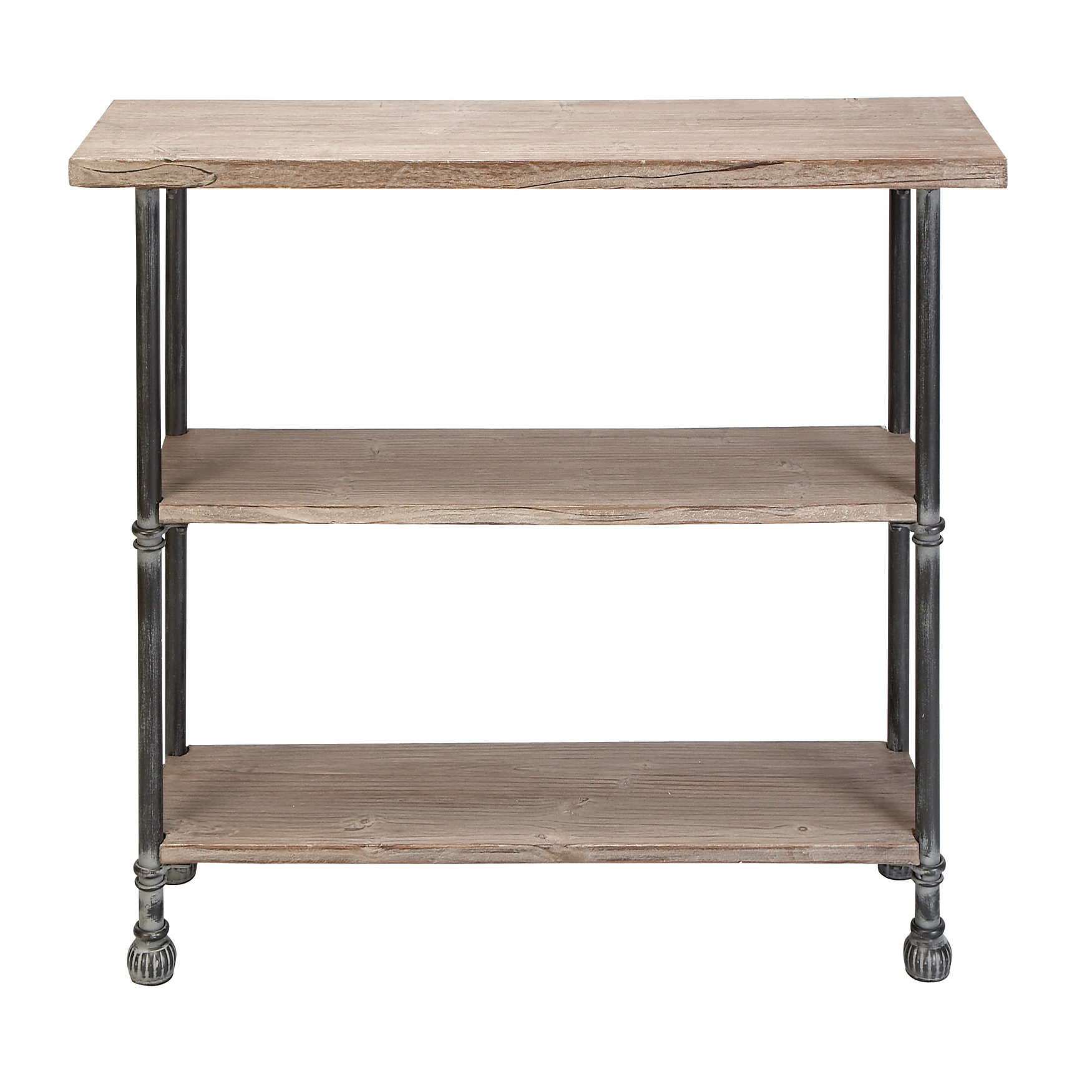 Brown Industrial Wood Console Table, 32 x 48, WHITE