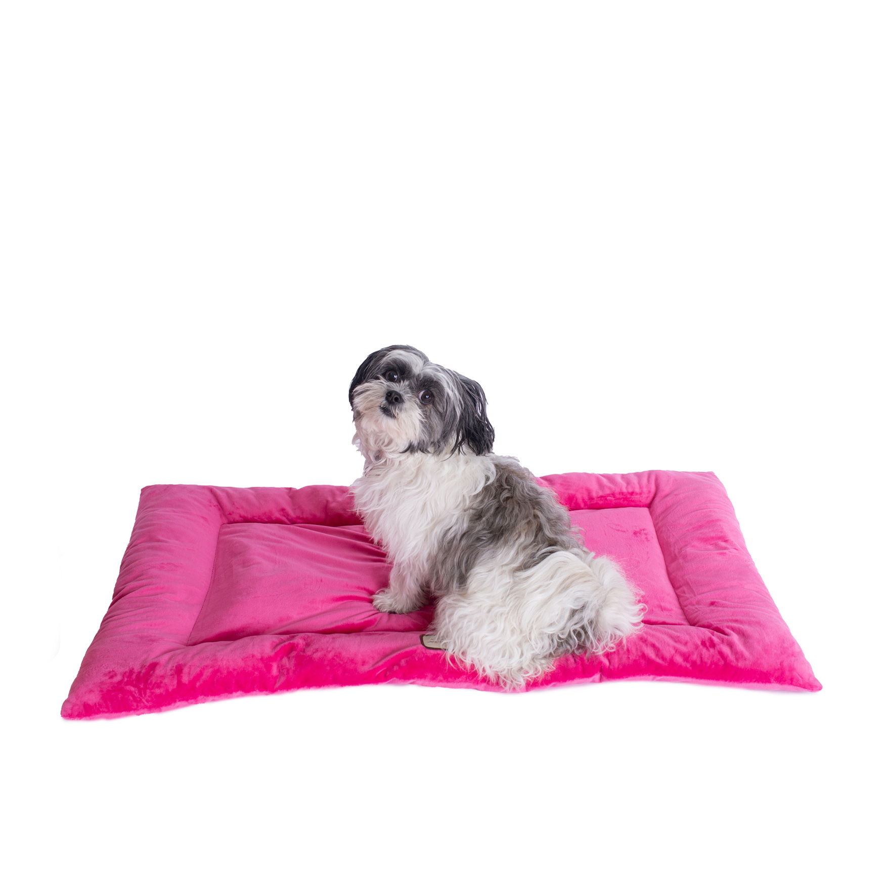 Medium Pet Bed Mat , Dog Crate Soft Pad With Poly Fill Cushion, PINK