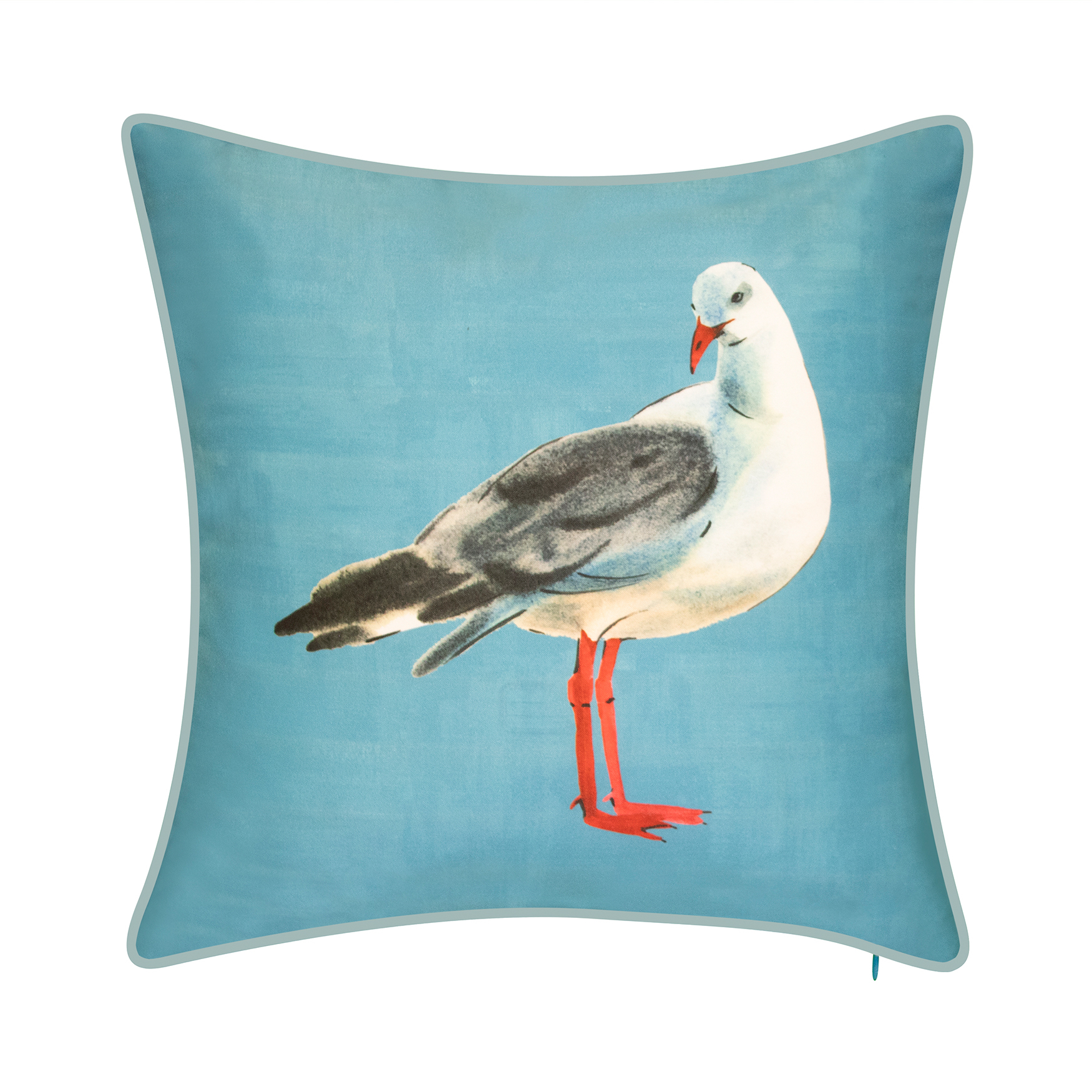 Indoor & Outdoor Watercolor Seagull Decorative Pillow, MULTI