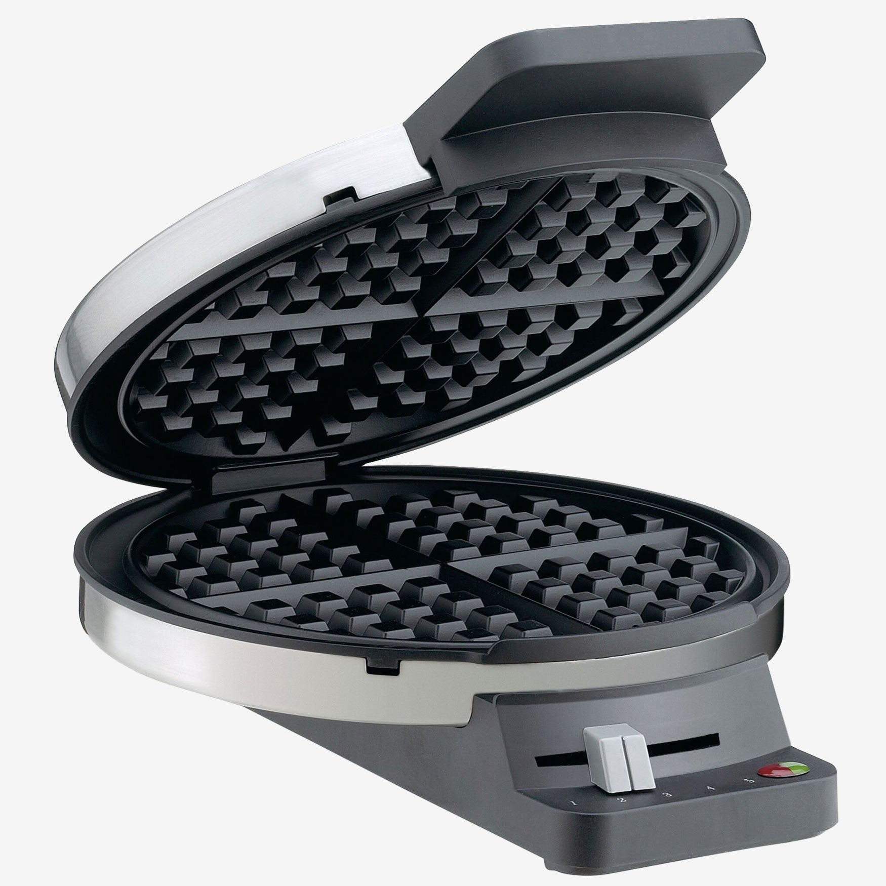 Classic Waffle Maker with Five Settings, Stainless Steel King Size