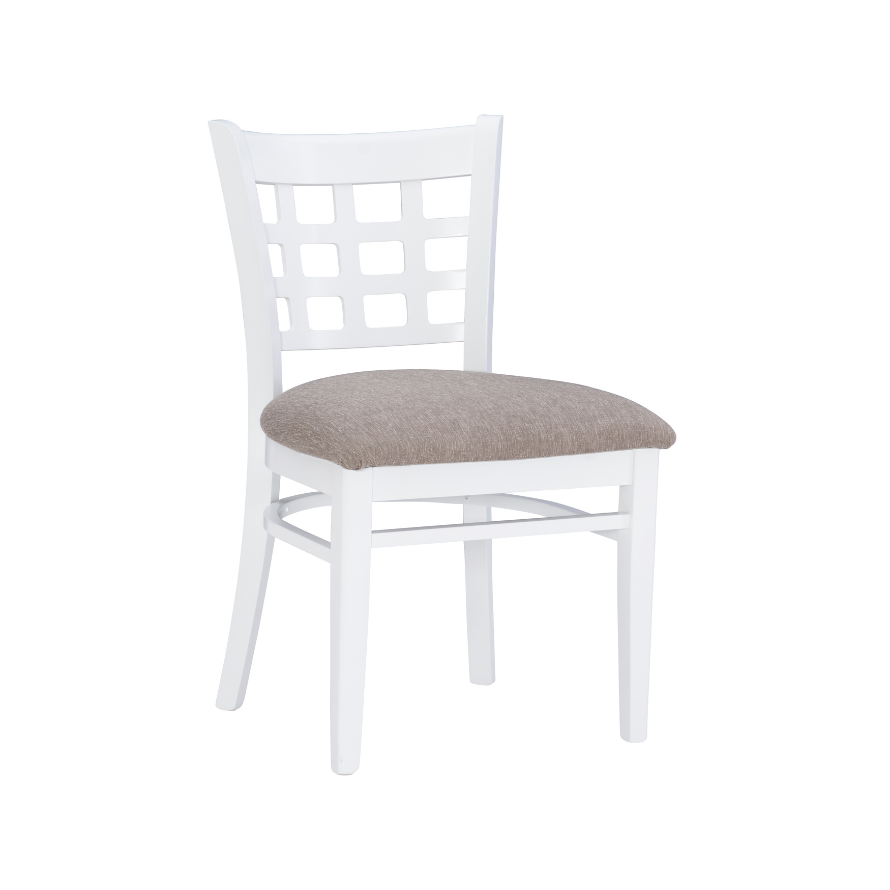 Lola Side Chair White Upholstered Set of 2, WHITE
