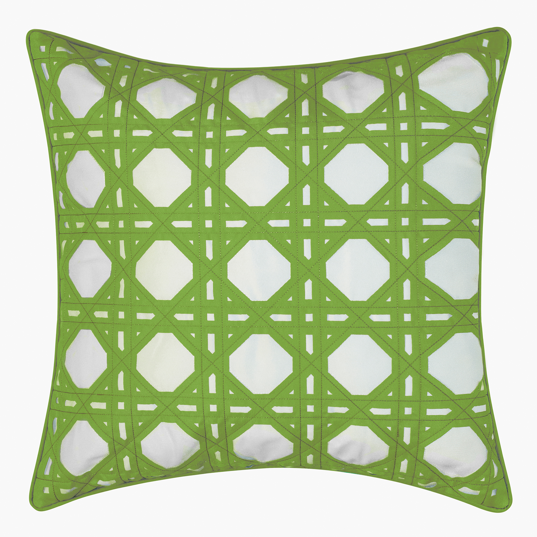 Indoor & Outdoor Rattan Geometric Decorative Pillow, 