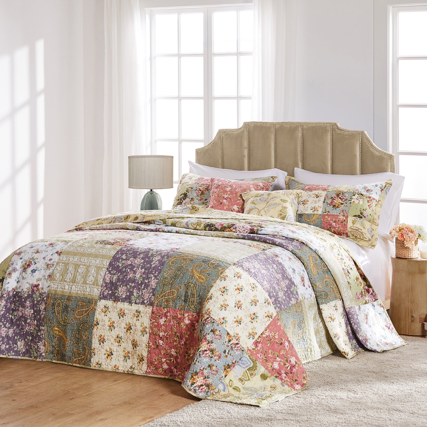 Blooming Prairie Bedspread Set by Greenland Home Fashions King Size