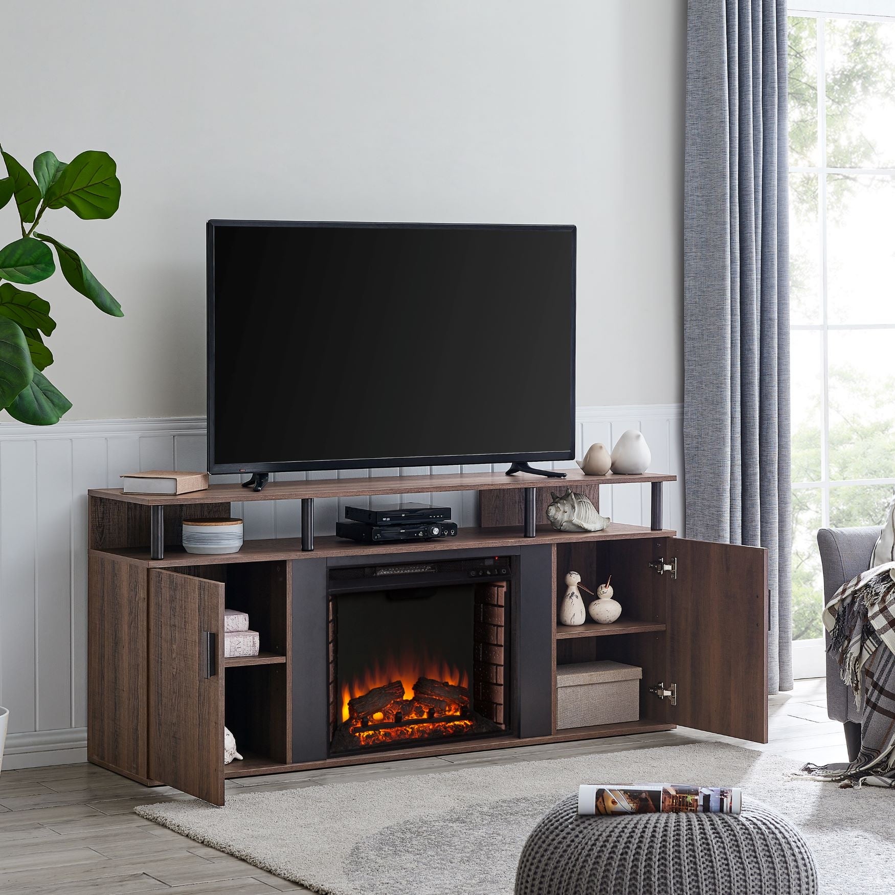 Livingvale Electric Fireplace Media Console King Size