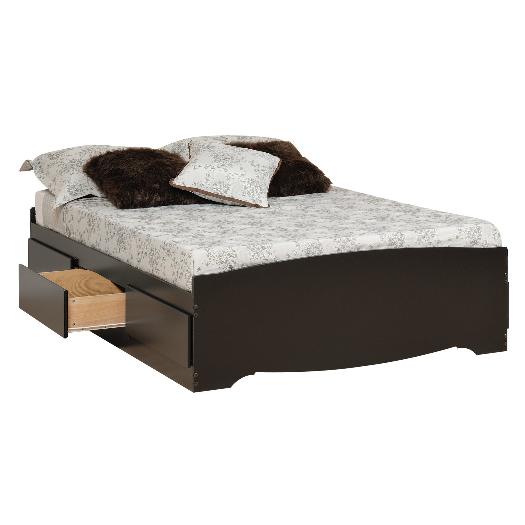 Queen Platform Bed with Storage Prepac Sonoma, 4264016 King Size