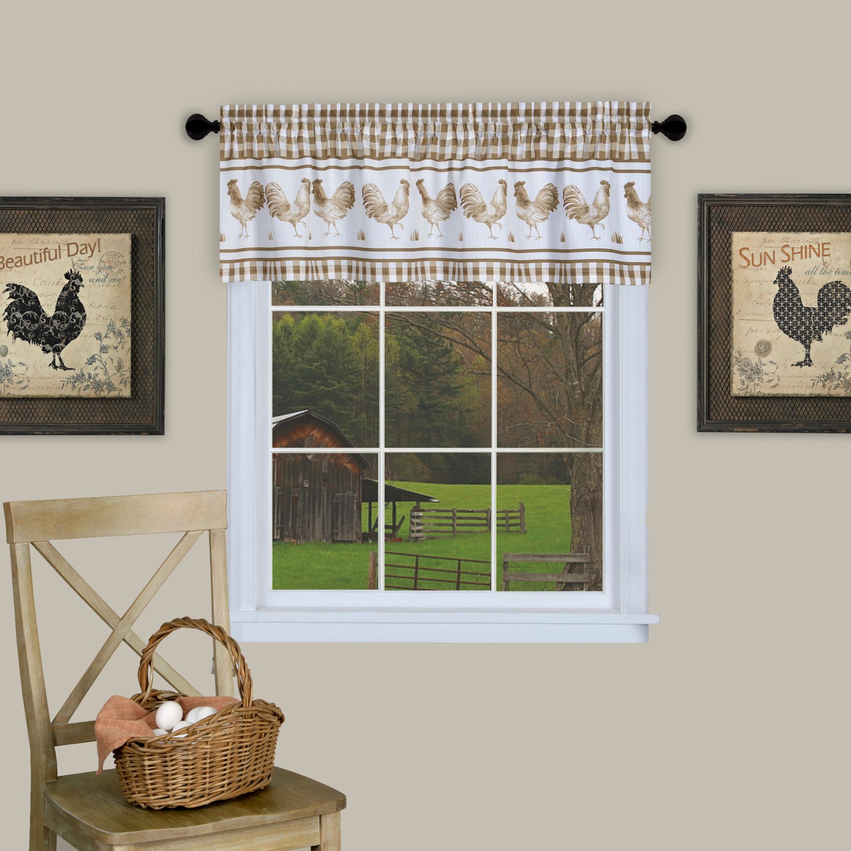 Barnyard Window Curtain Valance - 58x14, 