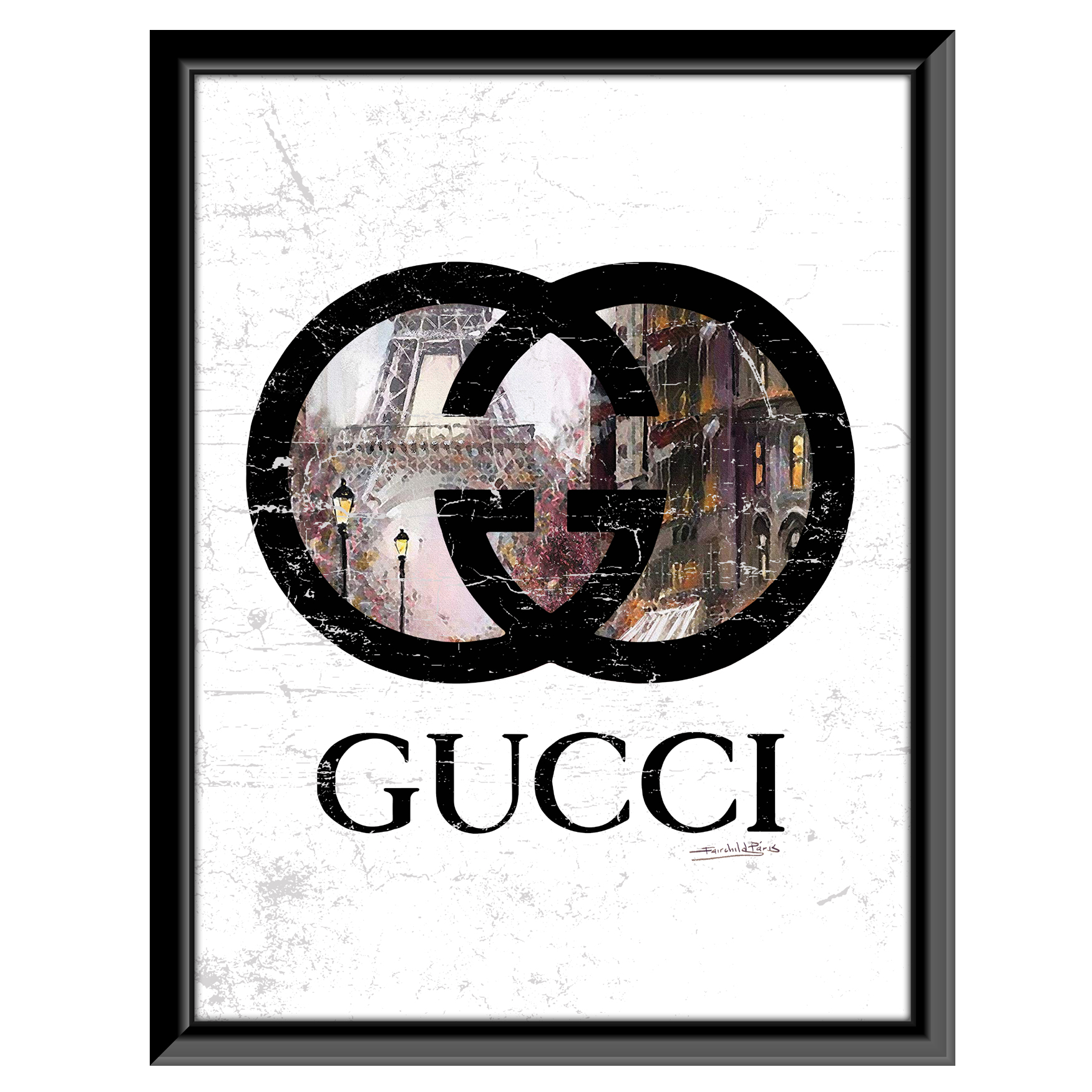 Gucci Inside Paris - Brown / Black - 14x18 Framed Print, BROWN BLACK