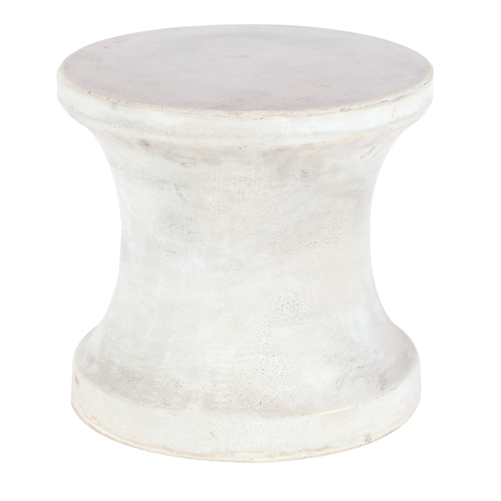 White Fiber Clay Contemporary Stool, WHITE