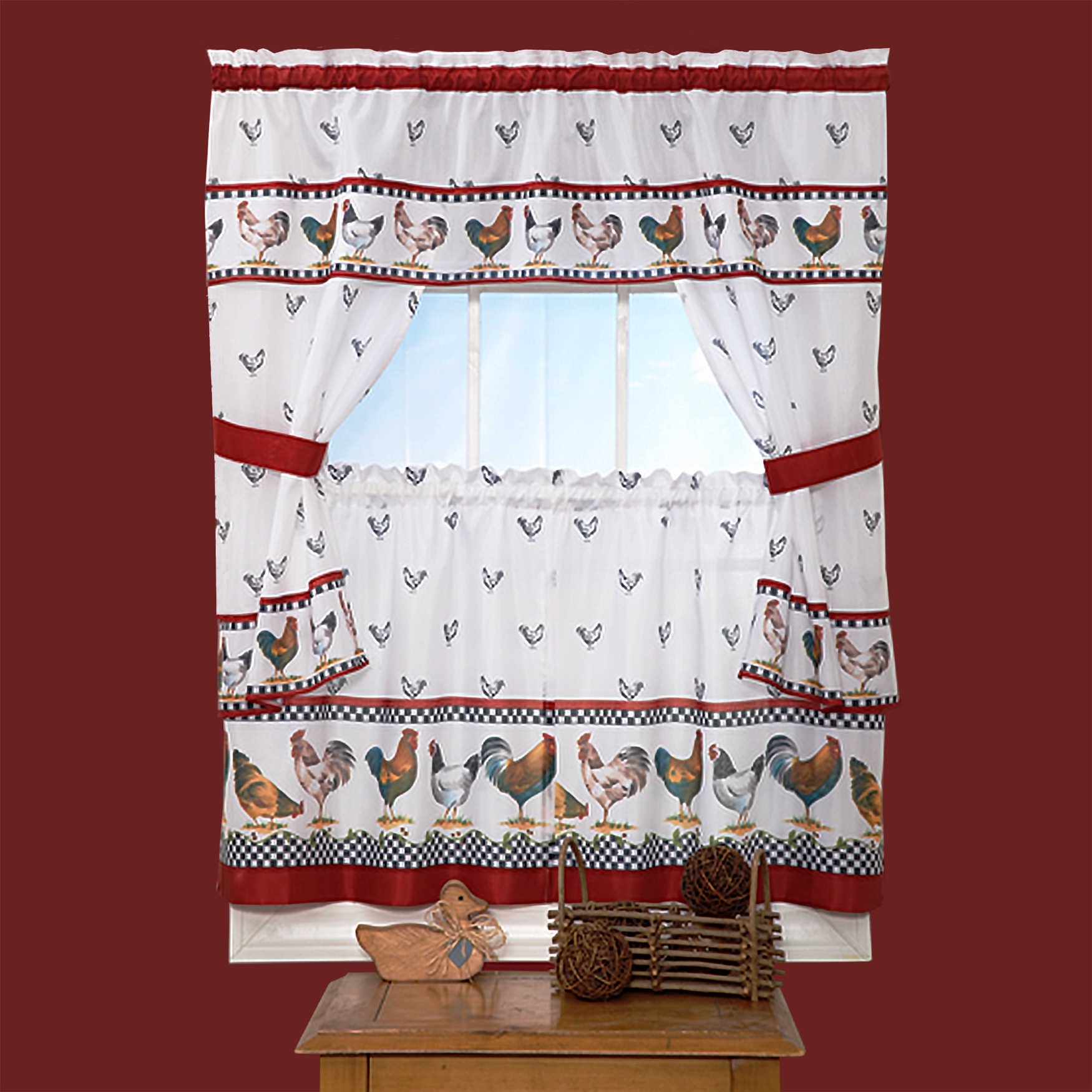 Top of the Morning Cottage Window Curtain Set, 