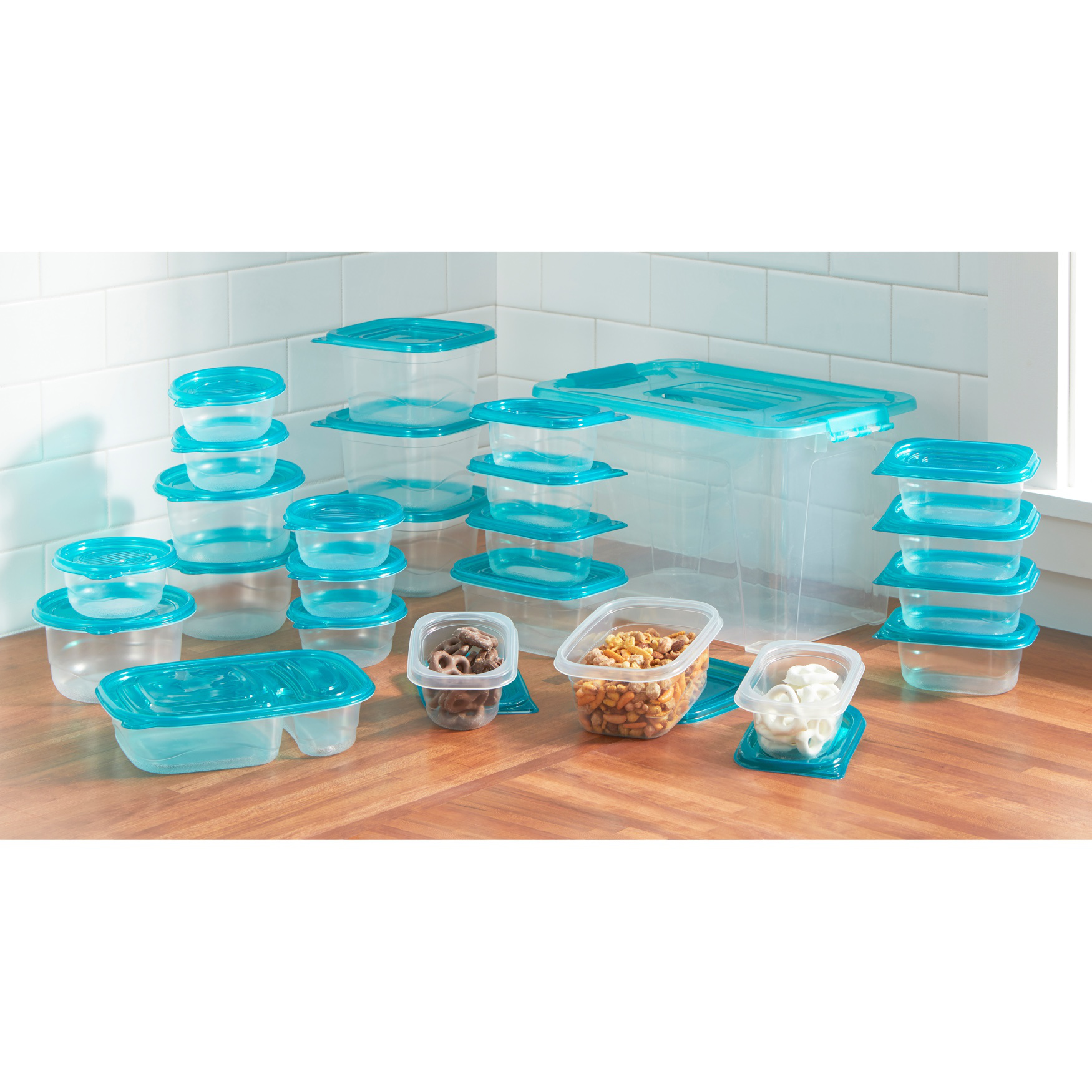 50-PC. Food Storage Container Set, GREEN