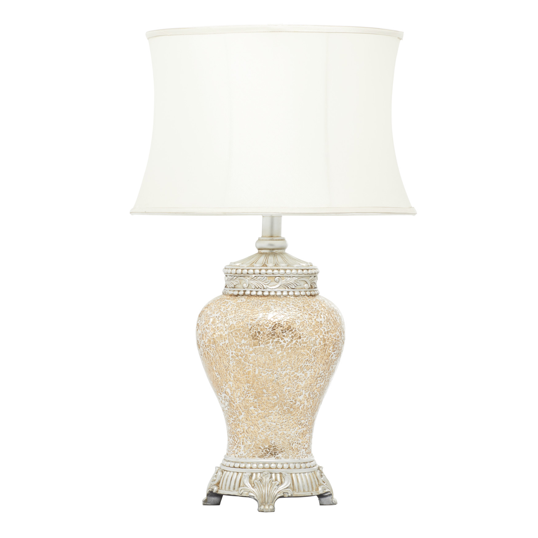 Bronze Glass Tuscan Table Lamp, BEIGE