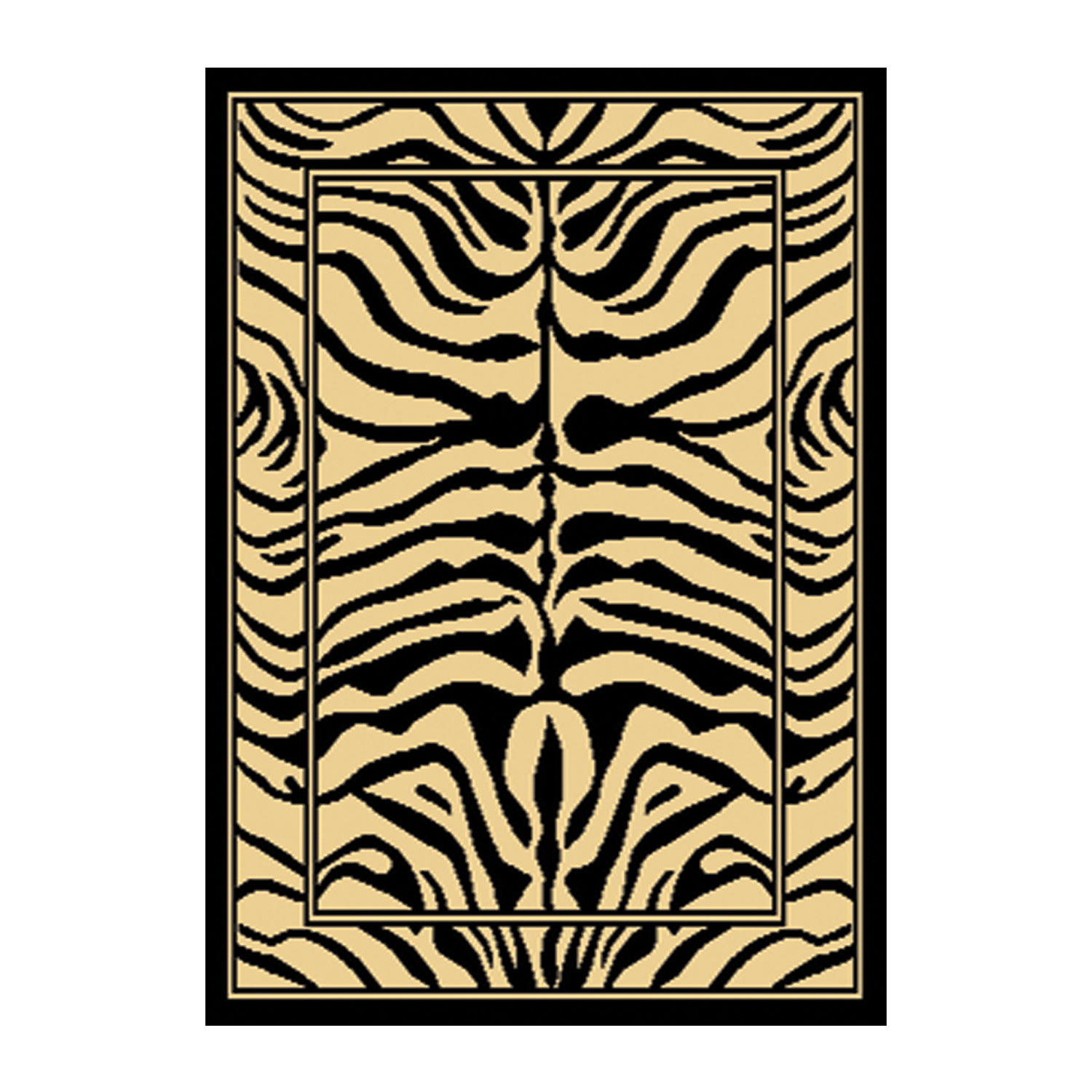 Zone Zebra Print Rug, 5&apos;2&quot;x7&apos;4&quot;, BLACK