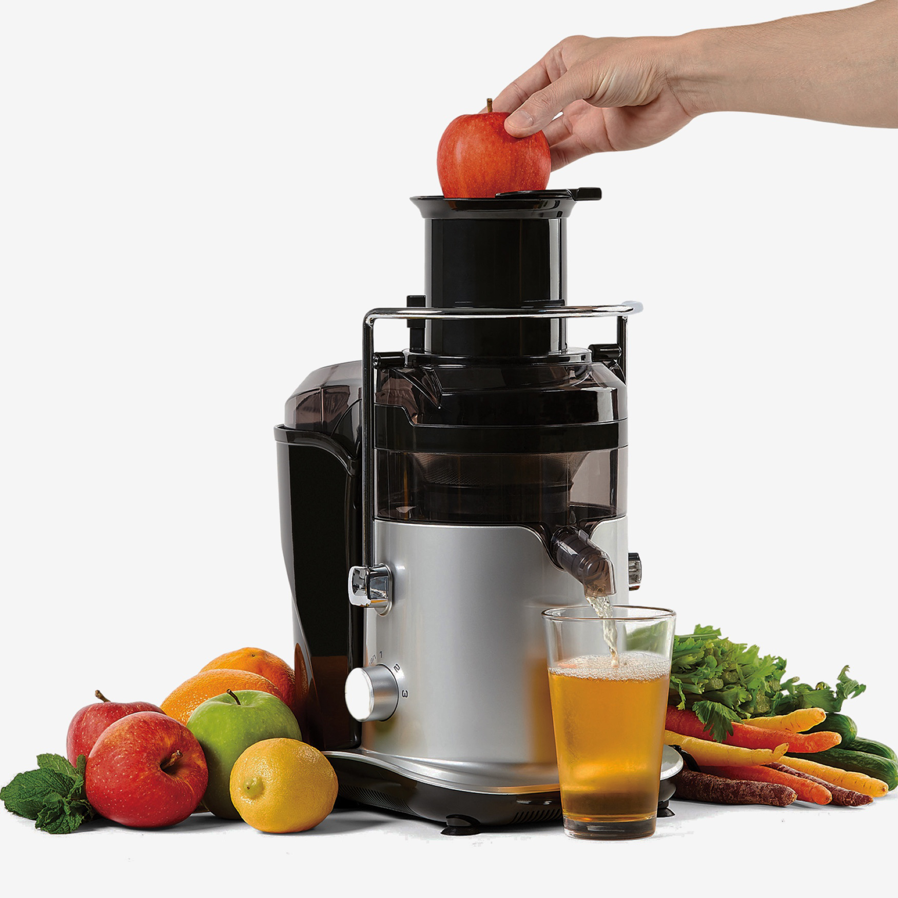 Power XL™ Self-Cleaning and Self-Feeding Juicer, STAINLESS