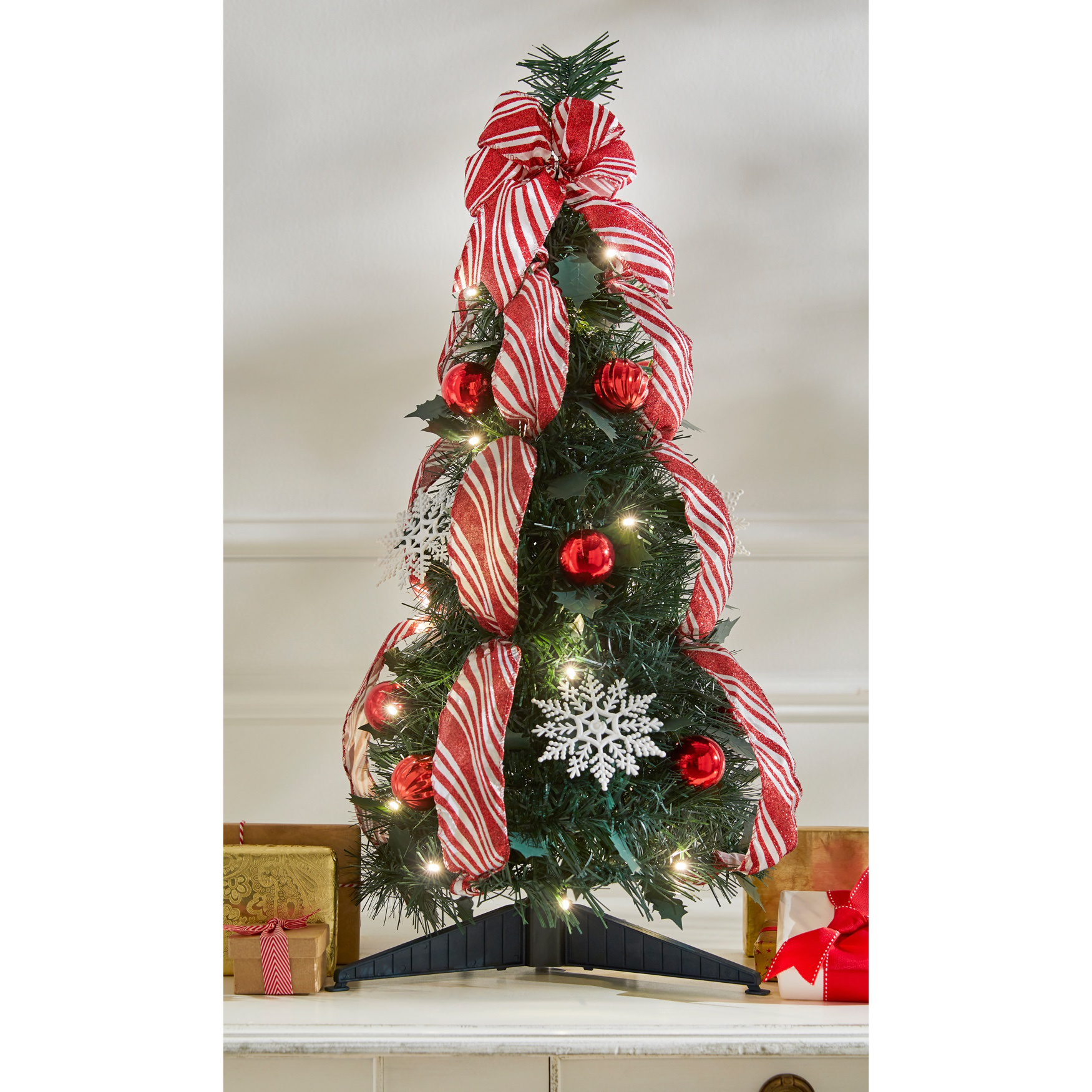 2’H PRE-LIT POP-UP TABLETOP CHRISTMAS TREE, 