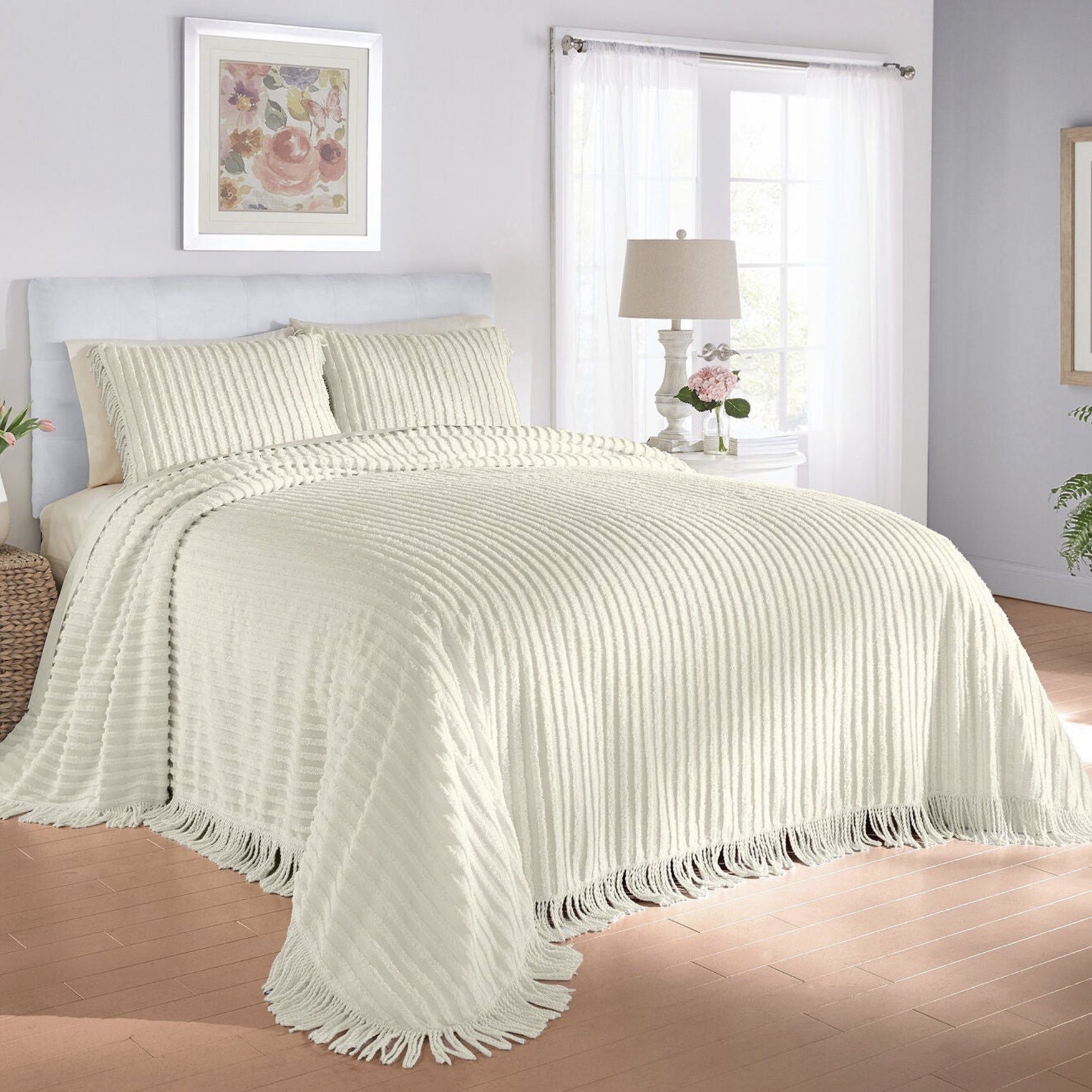 King size top chenille pillow shams