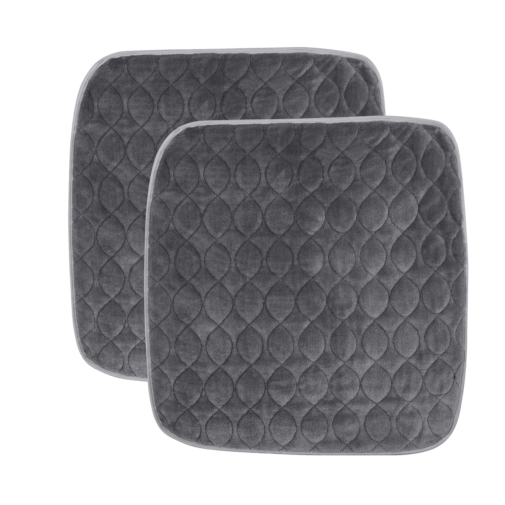 Fresh Ideas Waterproof & Washable Seat Protector 2-Pack with Antimicrobial UltraFresh, Grey, 