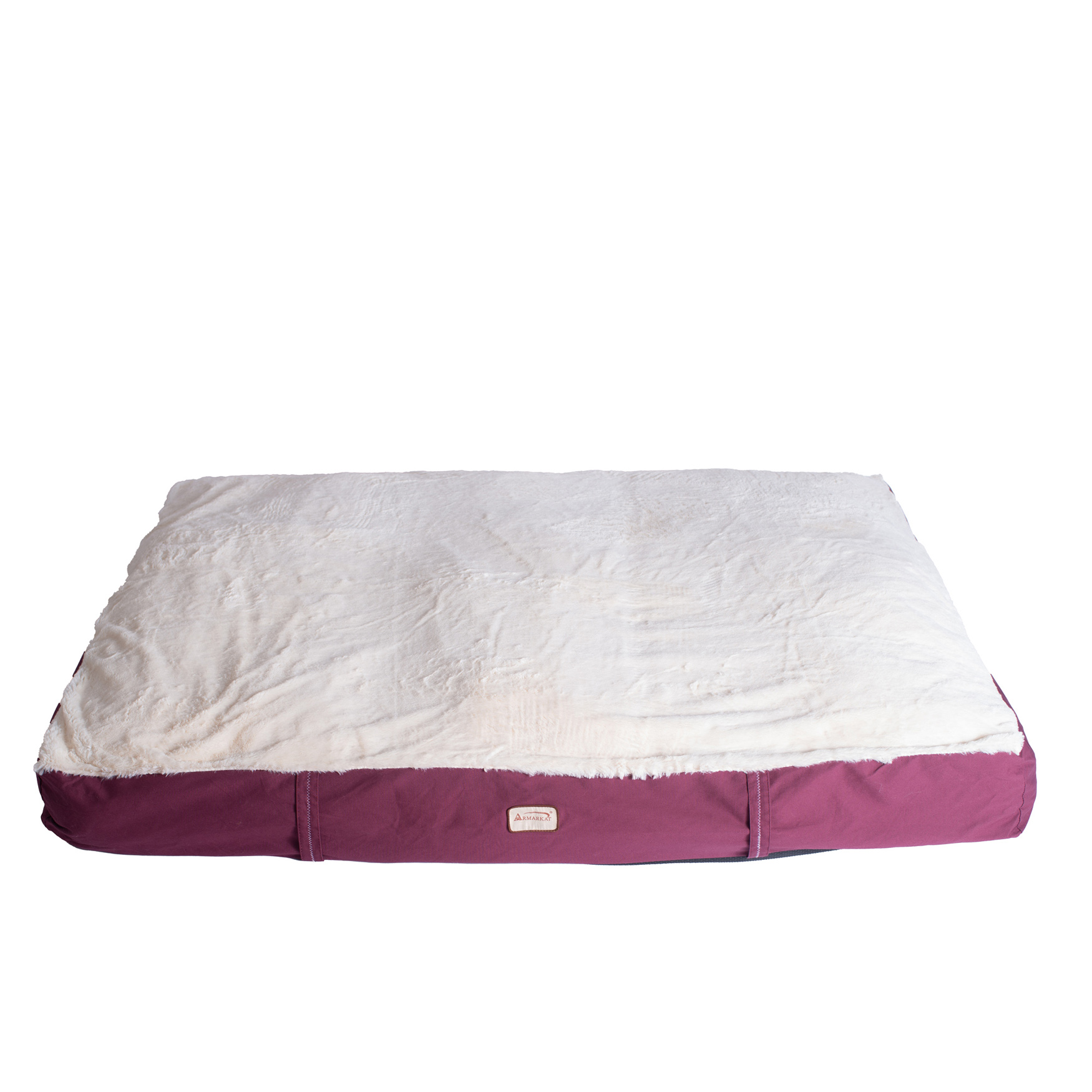 Extra Large Pet Dog Bed Mat With Poly Fill Cushion & Removel Cover, IVORY BURGUNDY