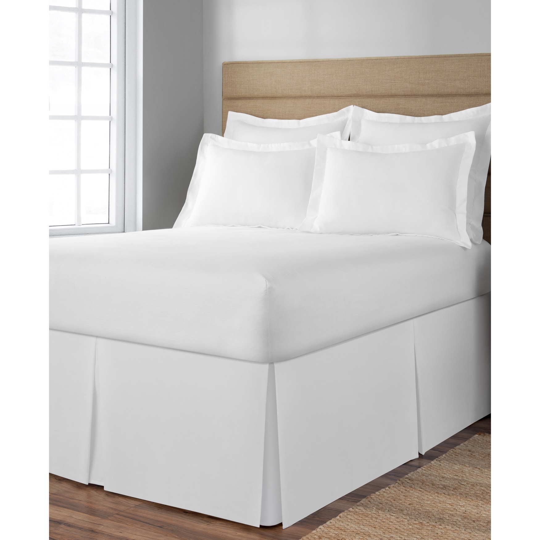 Space Maker Extra-Long 21&quot; Drop Length White Bed Skirt, 