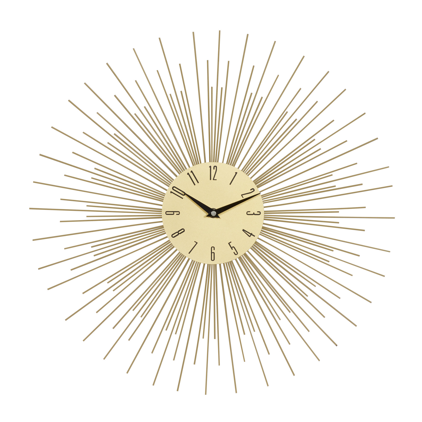 Gold Metal Contemporary Wall Clock, GOLD