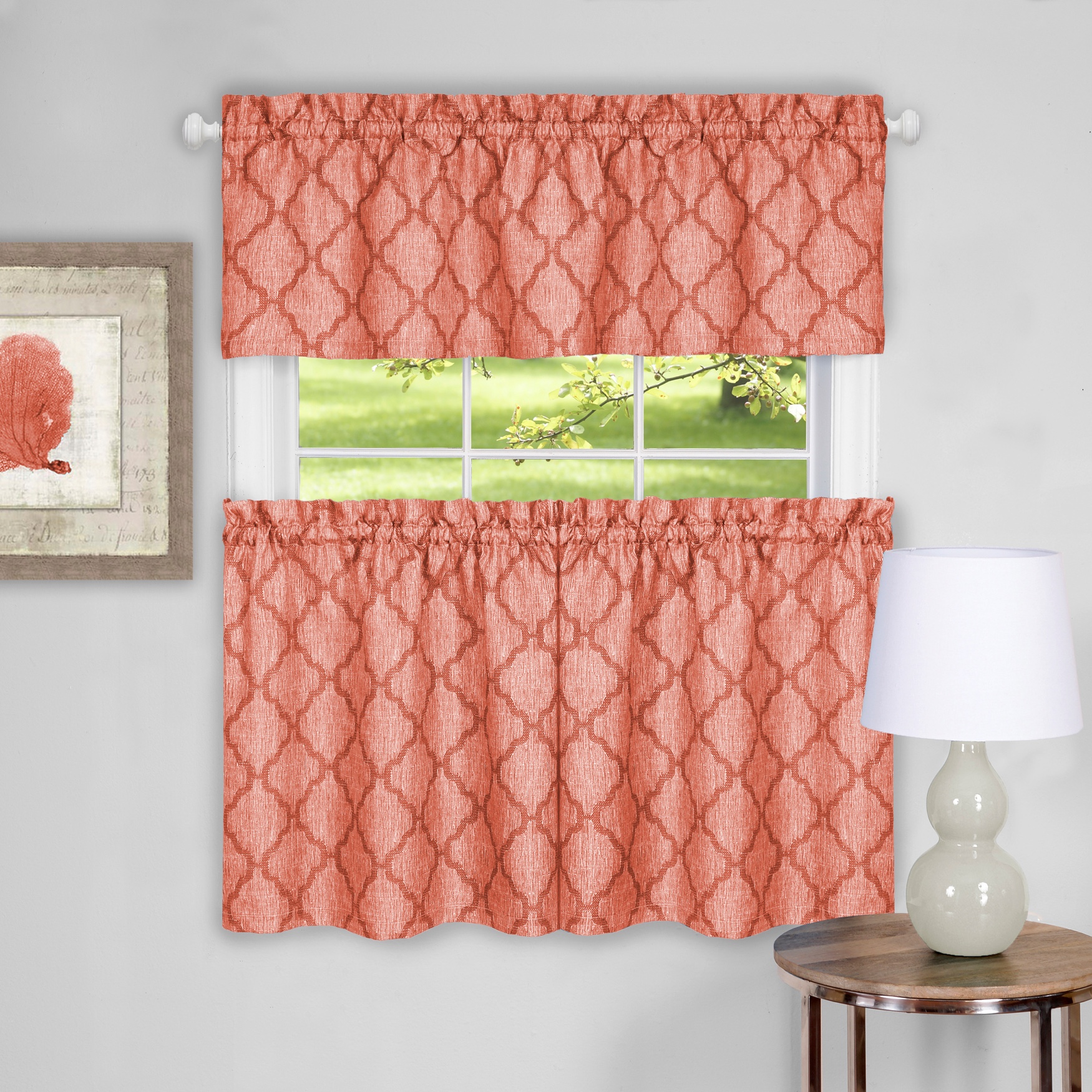 Colby Window Curtain Tier Pair and Valance Set, 