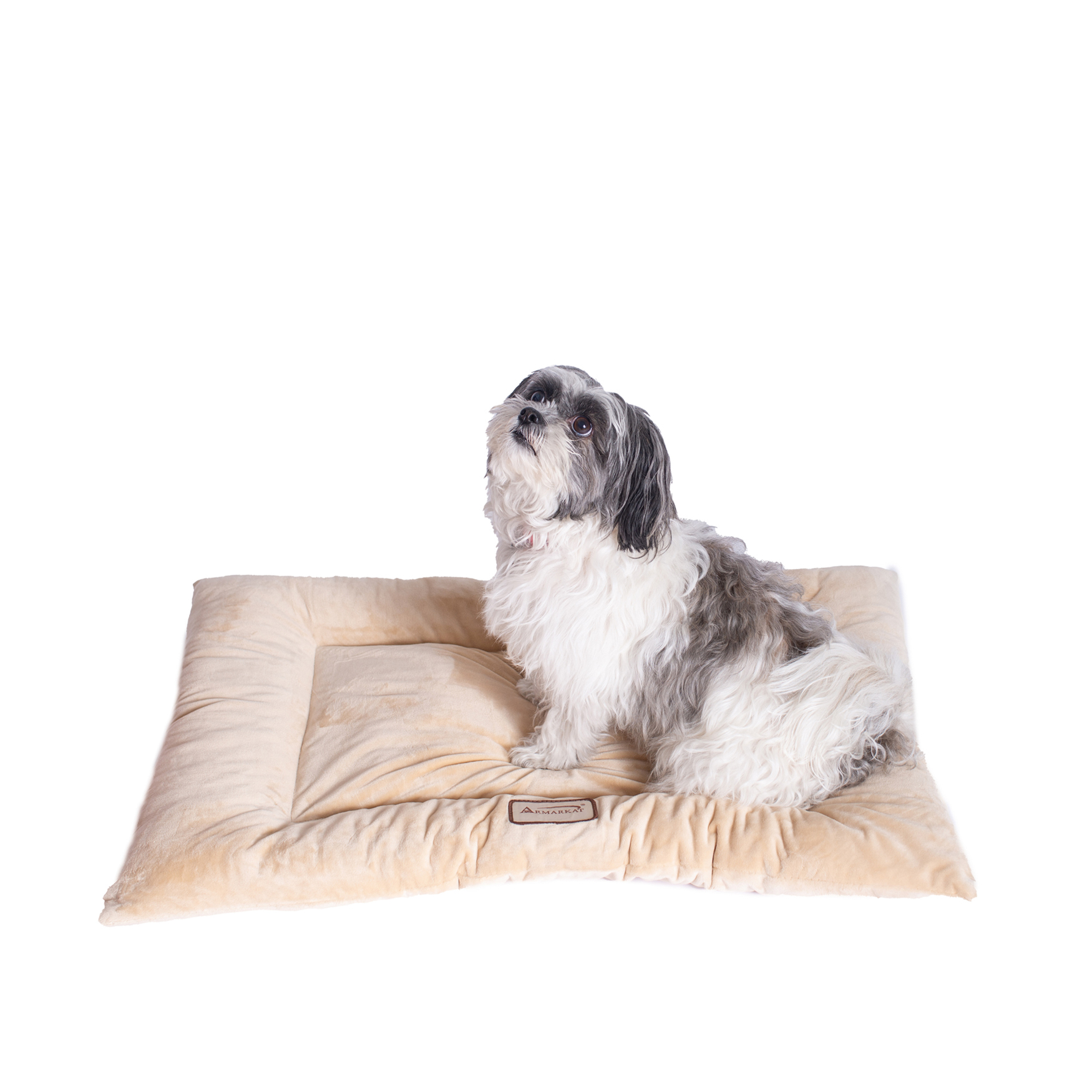 Pet Bed Mat , Dog Crate Soft Pad With Poly Fill Cushion, BEIGE