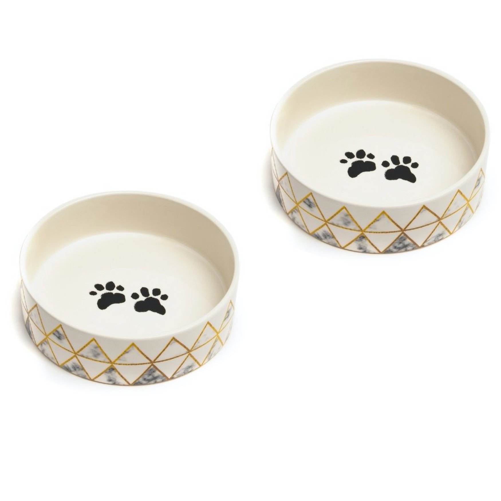 Set Of Two Lisbon Medium Pet Dog Bowls, ASSORTED