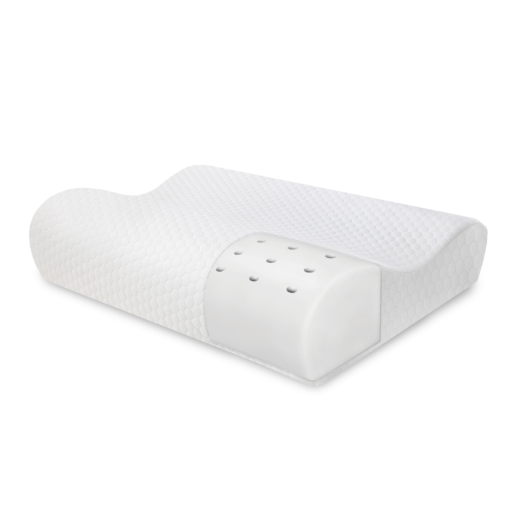 SensorPEDIC Essentials Memory Foam Contour Bed Pillow, WHITE