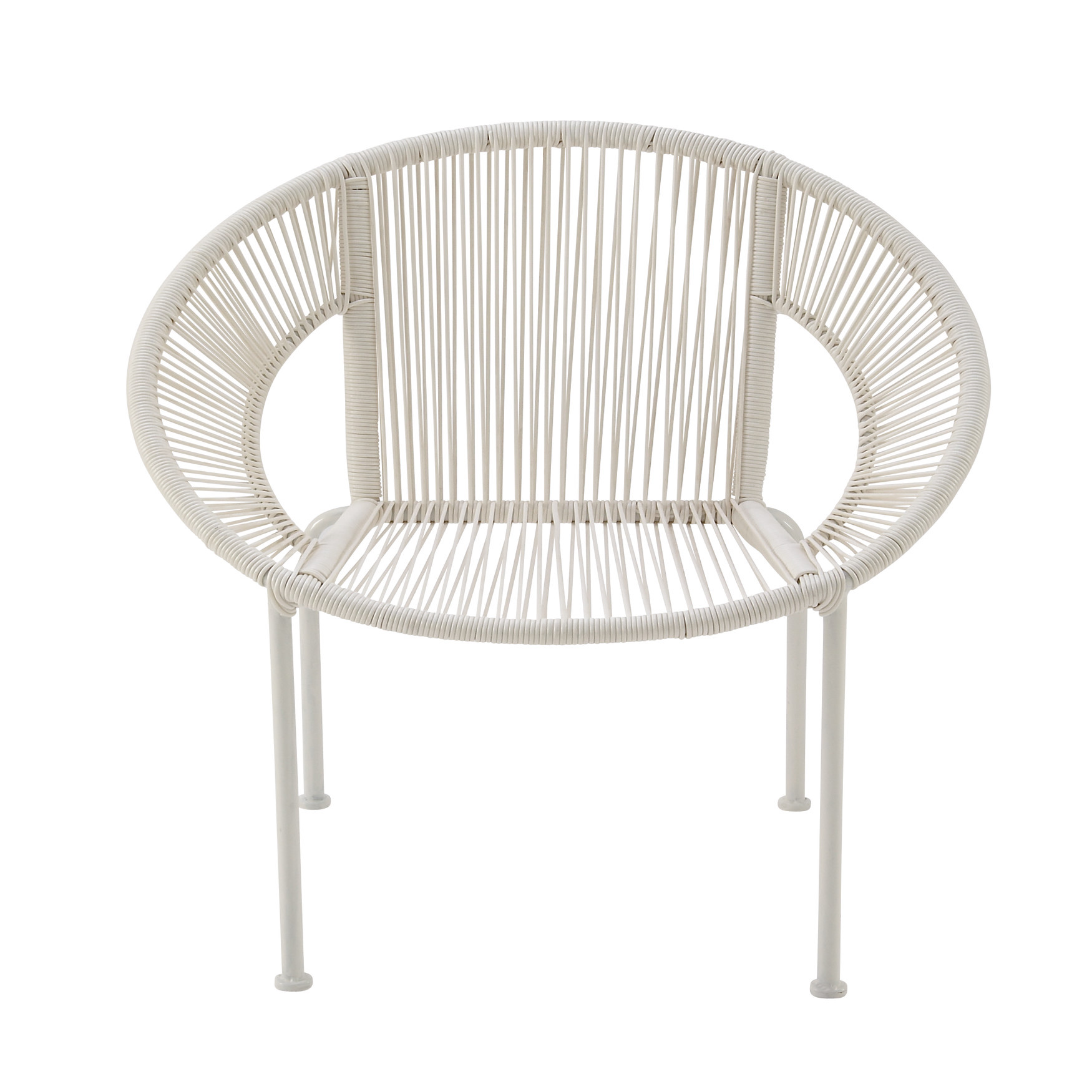 White Metal Contemporary Outdoor Chair, WHITE