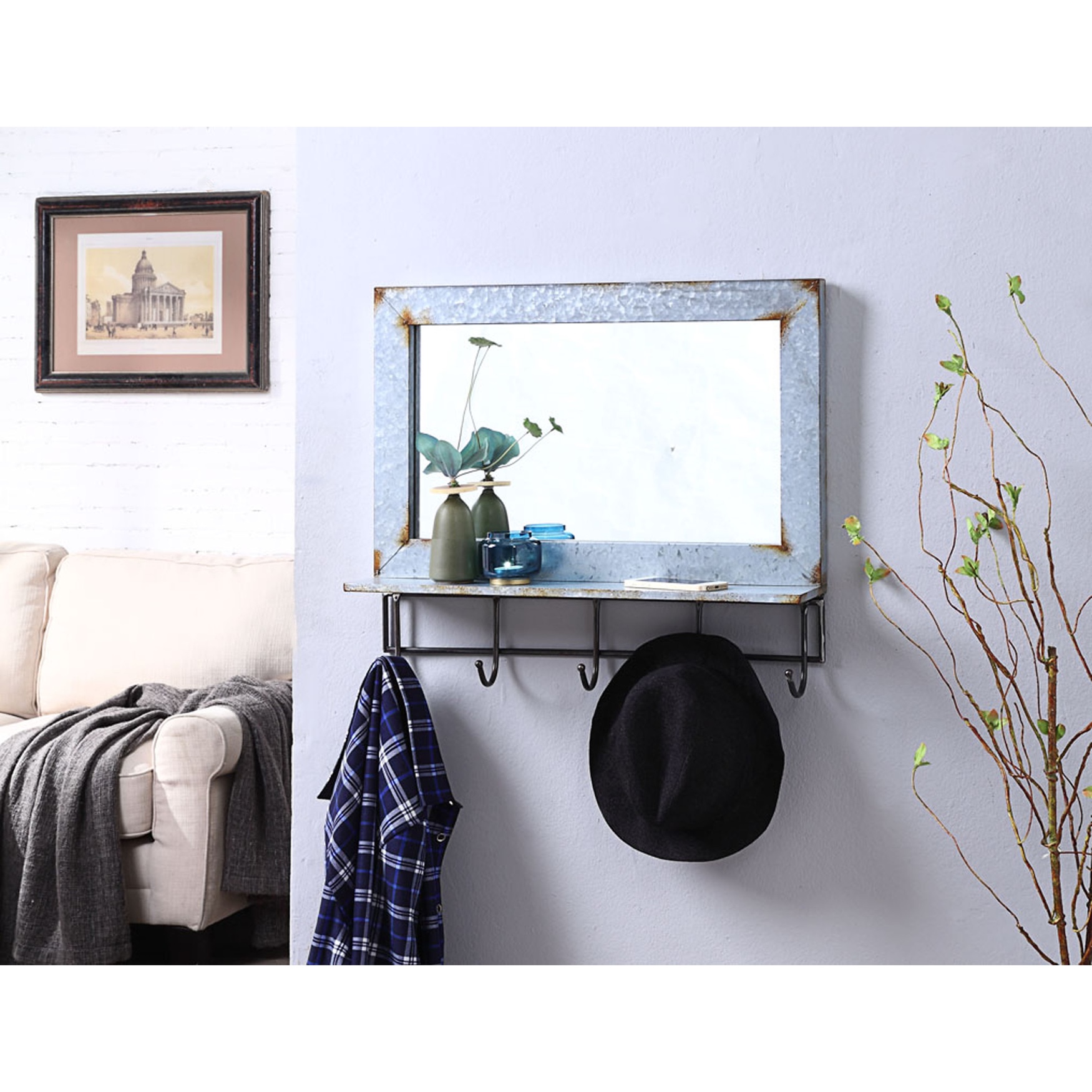 Abbey Collection Mirror , RUSTIC BLACK