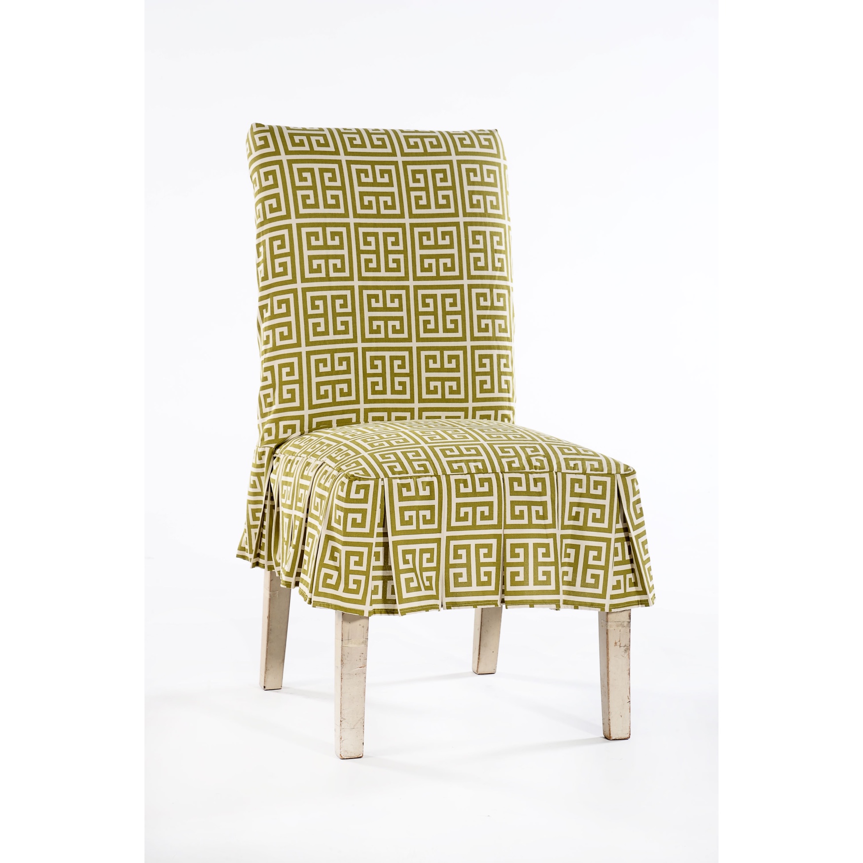 Roman Key Cotton Dining Chair Slipcover , 