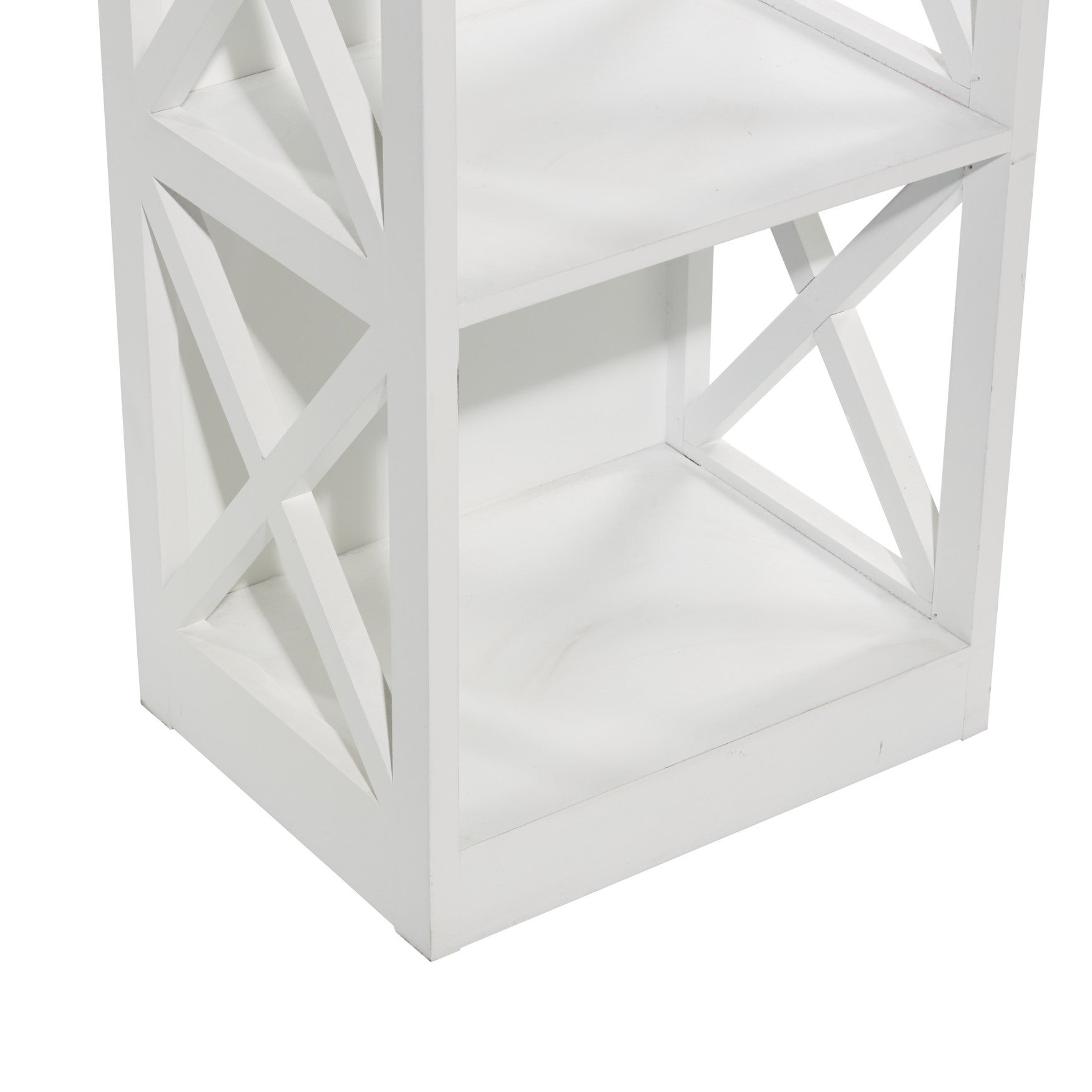 White Wood Traditional Shelving Unit, 40 " x 16 " x 12 " King Size