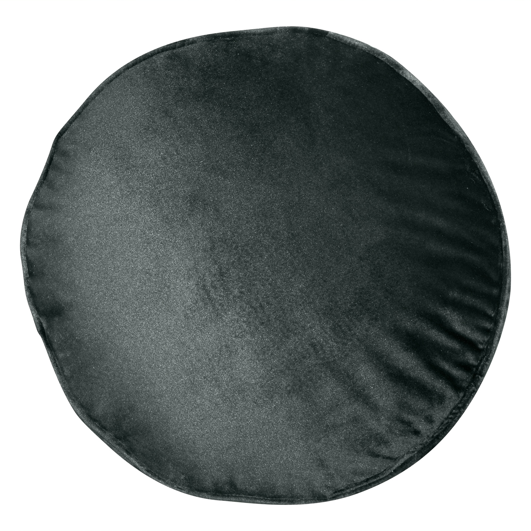Panne Velvet Round Decorative Pillow , BLACK