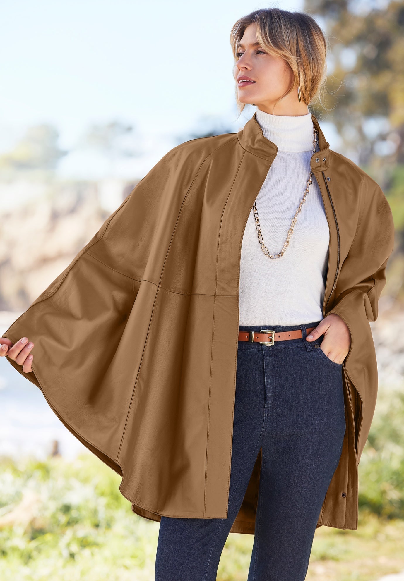 Leather Poncho | King Size