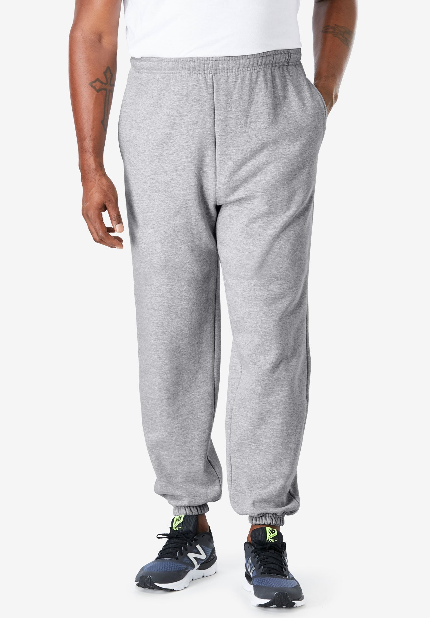 grey sweatpants elastic cuff