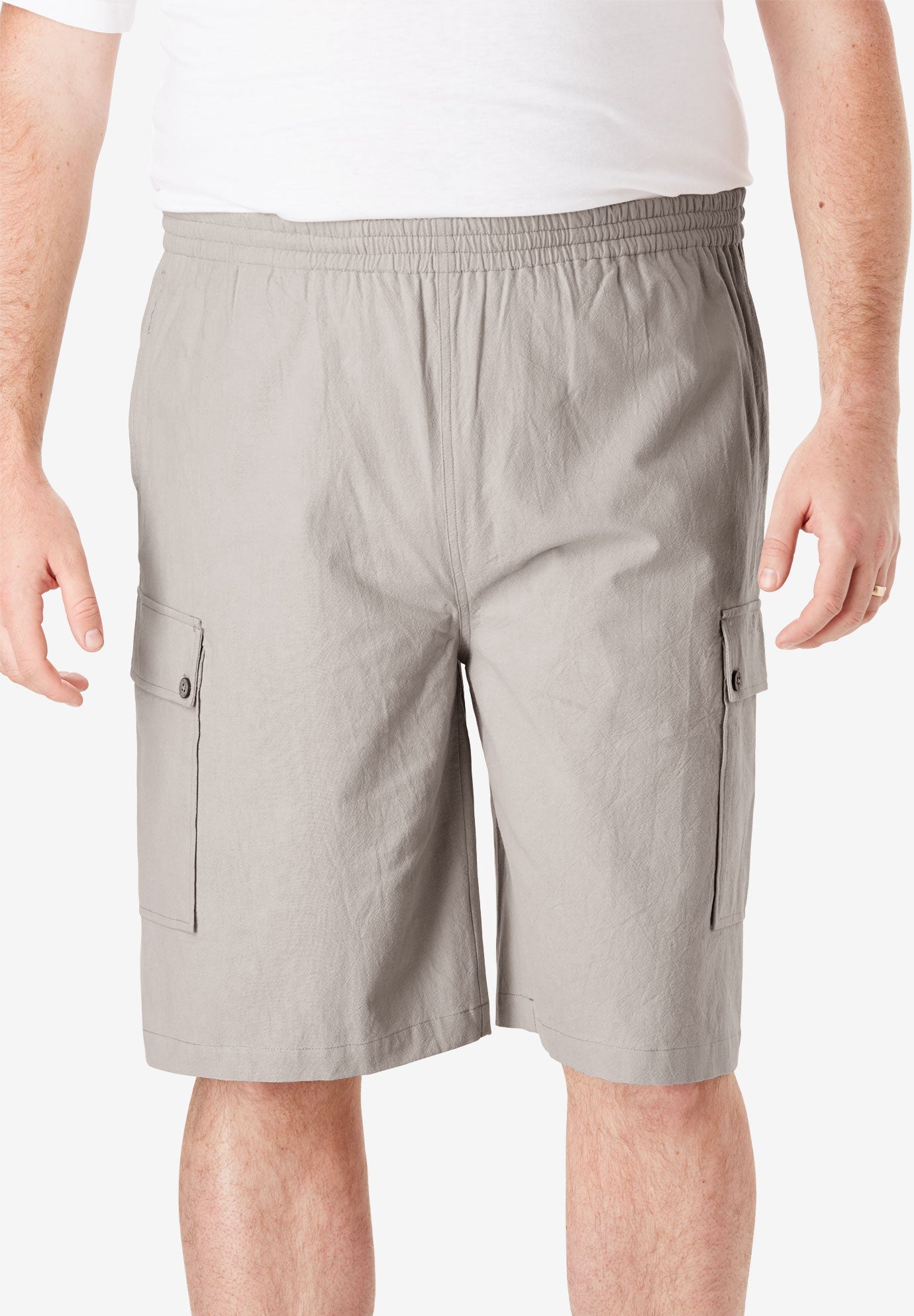 full elastic waist cargo shorts