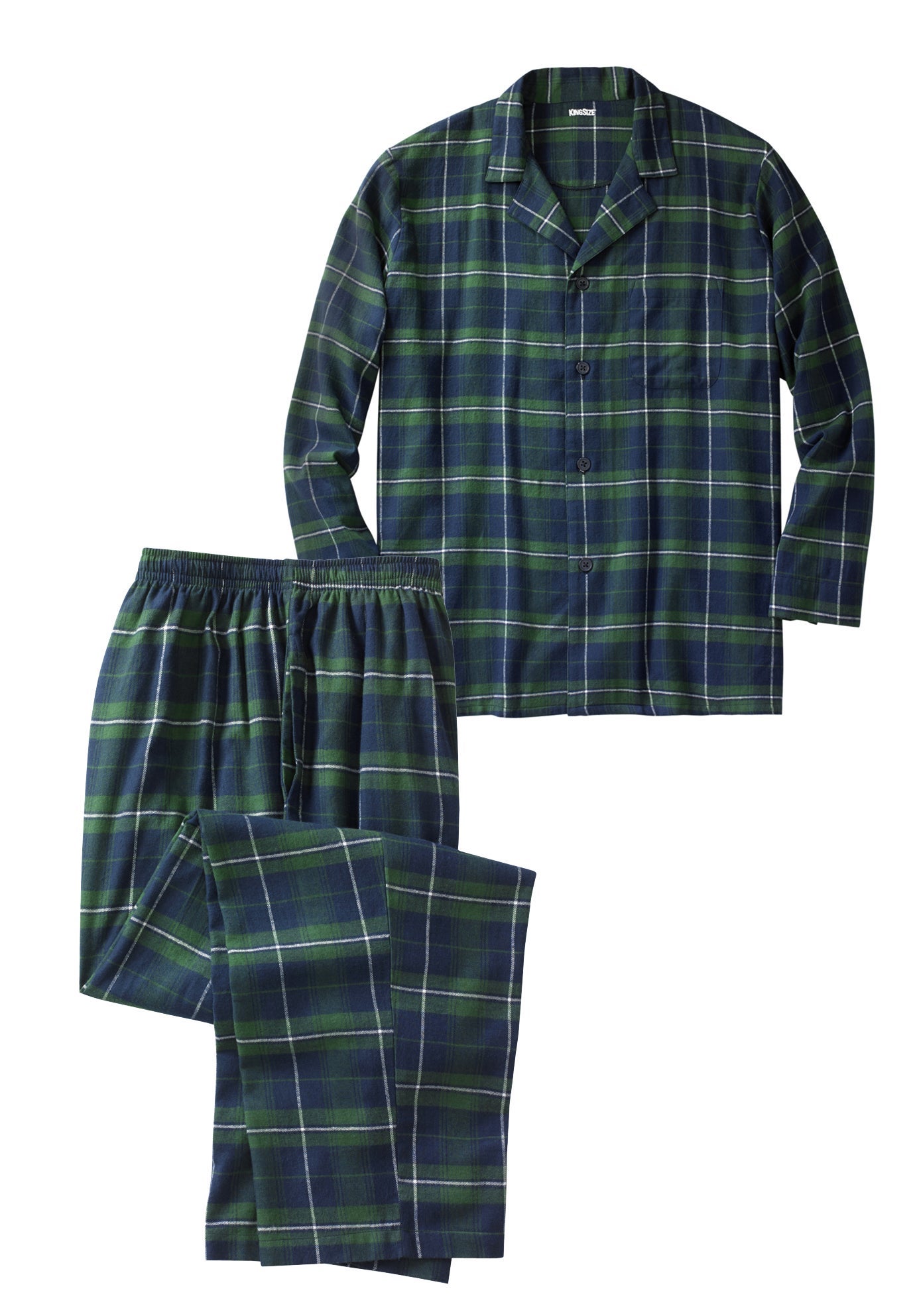 Plaid Flannel Pajama Set King Size